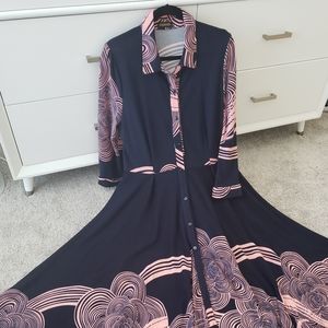🔹SOLD🔹Reborn Maxi Cardigan dress Navy Blue Pink